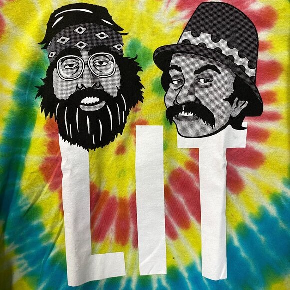 Cheech and Chong LIT Tie Dye Long Sleeve T-Shirt Medium - Picture 2 of 4